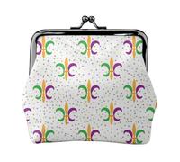 cartera Mardi Gras Carnival1, cartera con cierre de beso, cartera pequeño de piel sintética para mujer