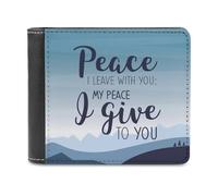 Cartera Mi Paz te doy | Cartera Cristiana de Piel sintética para Hombre y Mujer | Regalo Inspirador para creyentes