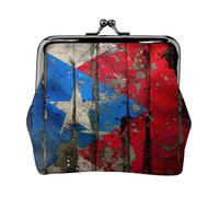 Cartera minimalista ligera con bandera de Puerto Rico para viajes diarios y aventuras de viaje, Negro, One Size, Art Deco