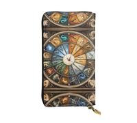 Cartera moderna de cuero con cremallera de horóscopos, bolsa de mano de 7.5 x 4.1 pulgadas de largo, múltiples compartimentos y gran capacidad, un buen regalo para amigos