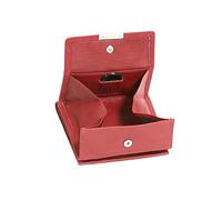 Cartera Monedero pequeña de Piel, Estilo Box para señores y señoras con la protección de la Seguridad RFID LEAS, Piel auténtica, Cereza/Rojo - ''LEAS Special Edition''