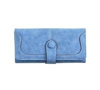 Cartera Mujer Cuero Mate Monedero Mujer Tarjetero Monedero, Monedero Esmerilado Vintage Clip de Dinero Largo con Cremallera para Mujer