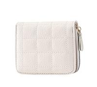 Cartera mujer negro moda ID corto monedero rejilla color sólido mujer cremallera monedero múltiples ranuras para tarjetas bolso monedero mujer rojo, beige, talla única