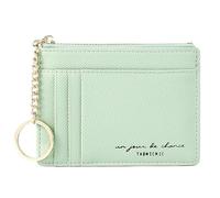 Cartera Mujer Pequeña, Monederos Pequeños Mujer Las Señoras Carteras de Mujer con Cremallera, Cartera Pequeña Mujer Confeccionadas en Piel Sintética Lisa y Suave, Tarjetero Mujer, Verde