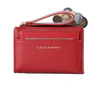 Cartera multifuncional con cremallera y ranura para tarjetas - 2024 Nueva cartera corta | de dinero ligera y simple para mujer con correa de mano Cartera con cremallera, Wine Red, Se référer au