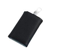 Cartera multifuncional de piel sintética para hombres y mujeres, tarjetero con clip para llaves para uso diario, Black, Mass Beauty
