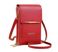 Cartera multifuncional de piel sintética para mujer, con pantalla táctil, de un solo hombro, de comercio exterior, Red, Talla única