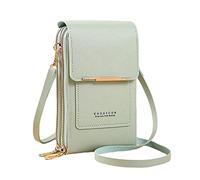 Cartera multifuncional de piel sintética para mujer, con pantalla táctil, de un solo hombro, de comercio exterior, para cámara, Green, Talla única