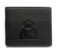 LUGUPELL Cartera Oficial del Real Madrid - Piel 100% Legítima con Protección RFID, Diseño Exclusivo con Escudo del Club. Regalo para Hombre. (Americano SIN Monedero Marron)