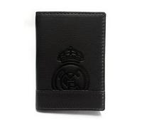 Cartera Oficial del Real Madrid - Piel 100% Legítima con Protección RFID, Diseño Exclusivo con Escudo del Club. Regalo para Hombre. (PORTACARNETS Marron)