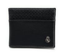 Cartera Oficial del Real Madrid - Piel Premium 100% Legítima, Protección RFID Avanzada, Grabado Exclusivo y Estilo Moderno. Regalo de Calidad para Hombre. (Americano SIN Monedero Negro)