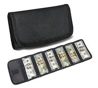 Cartera para Dinero, Organizador para Dinero en Efectivo con 6 Bolsillos con Cremallera, Organizador de Billetes, Bolsa Tipo sobre, pequeño Soporte de Viaje, presupuesto, Recibos, cupones y Consejos