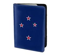 Cartera para documentos de viaje con diseño de bandera de Nueva Zelanda para hombres y mujeres de 5.5 pulgadas para un almacenamiento seguro, Negro, One Size