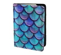 Cartera para documentos de viaje con estampado de sirena, color verde azulado, de 5.5 pulgadas, para pasaporte, almacenamiento seguro para viajeros