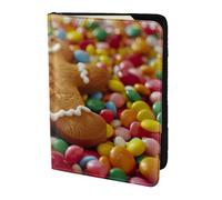 Cartera para documentos de viaje ligera y elegante con estampado de hombre de jengibre de 5.5 pulgadas para hombres y mujeres, Negro, Talla única