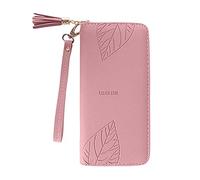 Cartera para hombre al aire libre, color liso, para múltiples tarjetas, carné de identidad, bolso de mano, fundas para tarjetas de embrague (rosa, talla única)