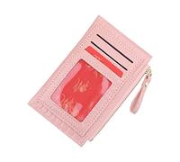 Cartera para hombre con cremallera grande, monedero con cremallera, varios compartimentos para tarjetas, bolso de mano, monedero de cuero, 1 en monederos, Rosa., talla única