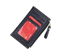 Cartera para hombre con cremallera grande, monedero con cremallera, varios compartimentos para tarjetas, bolso de mano, monedero de cuero, 1 en monederos, Negro , talla única