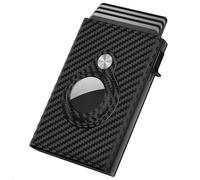 Cartera para hombre con soporte para Airtag para hombre de 6 a 11 tarjetas para notas (negro, talla única)