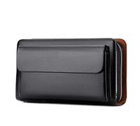 Cartera para Hombre Monedero Largo para Hombre Vintage PU Cuero Hombre Embrague Bolsa de Dinero Carteras para Hombres (Color : A Size : One Size)