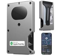 Cartera para hombre ultrafina, con seguimiento de ubicación, Air Wallet Build-in Airtag Chip compatible con Apple Find My iOS Only, soporte para tarjetas con bloqueo RFID con clip para dinero, plata