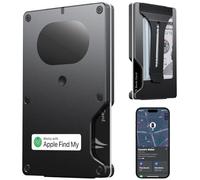 Cartera para hombre ultrafina, con seguimiento de ubicación, Air Wallet Build-in Airtag Chip compatible con Apple Find My iOS Only, soporte para tarjetas con bloqueo RFID con clip para dinero