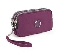 Cartera para hombres y mujeres, cartera de gran capacidad, bolsa de tela Oxford, bolsa de mano de 3 capas