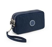 Cartera para hombres y mujeres, cartera de gran capacidad, bolsa de tela Oxford, bolsa de mano de 3 capas
