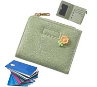 Cartera para mujer, cartera para múltiples tarjetas, billetera con bolsillo para tarjetas de crédito, cartera de gran capacidad, organizador de tarjetas con ventana de identificación, Green