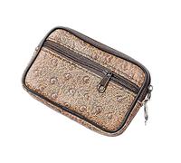 Cartera para mujer con moneda, tarjeta, llavero, billetera, color negro, Note 9, funda para teléfono móvil (café, talla única)
