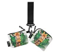 Cartera para mujer, diseño de jirafa con agujero en 3D, color blanco, monedero, monedero, monedero con cremallera, bolsillo para monedas, para uso diario, 2 unidades, billetera de mujer para tarjetas