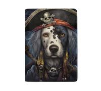Cartera para pasaporte de viaje con diseño de gato mirando hacia el espacio, Pirate Cool Dog
