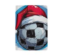 Cartera para pasaporte de viaje con diseño de gato mirando hacia el espacio, Sombrero de Papá Noel de fútbol