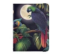 Cartera para pasaporte y tarjeta de vacunación con ilustración vintage de loro, funda para pasaporte con bloqueo RFID, funda para pasaporte, documentos de viaje, cartera de cuero para pasaporte, Loro