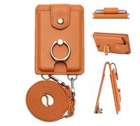 Cartera para teléfono con adhesivo - Cartera para teléfono y tarjetero - Resistente al agua, multifuncional, 2 ranuras para tarjetas, con soporte y cordón desmontable para viajes, trabajo y vida