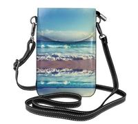Cartera para teléfono y bolso de hombro con estampado Beach in Sunset Time, elegante, perfecto para ir de compras, viajar, acampar y uso diario.
