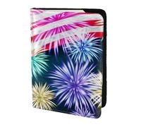 Cartera patriótica con diseño de bandera estadounidense del 4 de julio de 5.5 pulgadas, elegante cartera de documentos de viaje, almacenamiento seguro para viajeros
