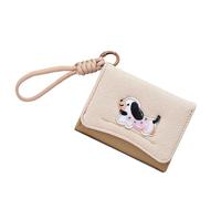 Cartera pequeña de piel sintética con diseño de perro salchicha de dibujos animados, monedero corto, bonito monedero coreano que cambia los estilos coreanos, bolso corto de piel sintética para
