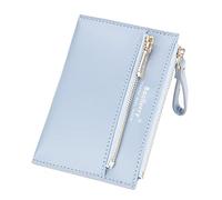 Cartera pequeña de piel sintética para mujer, cartera para tarjetas, billetera con forma de mano para bolos (azul, talla única)