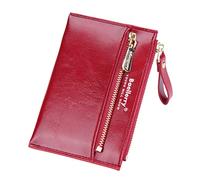 Cartera pequeña de piel sintética para mujer, cartera para tarjetas, billetera con forma de mano para bolos (rojo, talla única)
