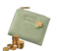 Cartera pequeña para mujer, bolsillo con cremallera, cartera para múltiples tarjetas, tarjetero de gran capacidad, con ventana de identificación para tarjetas de crédito y dinero en efectivo, Green,