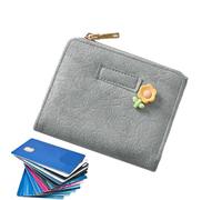 Cartera pequeña para mujer, cartera para mujer, cartera Billfold cartera de tarjetas de crédito, cartera multitarjeta, cartera de crédito de gran capacidad, organizador de embraya, gris, Se référer au