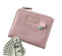 Cartera pequeña para mujer, cartera para mujer, cartera de crédito con dos persianas con bolsillo con cremallera, cartera Billfold - Portatarjetas de gran capacidad con ventana de identificación para