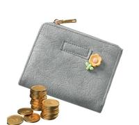Cartera pequeña para mujer, cartera para mujer | Portatarjetas de crédito de dos solapas con bolsillo con cremallera, billetera Billfold | Portatarjetas de gran capacidad con ventana de identificación