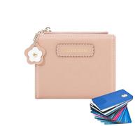Cartera pequeña para mujer, cartera para múltiples tarjetas con ventana de identificación, cartera de gran capacidad con ventana de identificación, carteras para tarjetas para mujer, Pink, Refer to