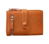 Cartera pequeña y corta para mujer, billetera plegable para mujer, cartera recargable, Brown, Talla única