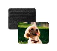 Cartera personalizada para hombre, delgada y minimalista, ideal para viajes, 3 tarjetas + dinero en efectivo, clip para dinero, impresa con cualquier imagen o obra de arte, Black, 12 x 9.5 cm,