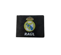Cartera Personalizada para Hombre Real Madrid, Cuero Sintético, Cartera con 3 Tarjeteros, Compartimentos para Billetes, Caja de Regalo