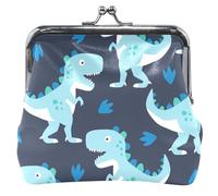 cartera personalizado de piel azul con diseño de dinosaurios para mujer, con hebilla y cierre de beso, Cool Dinosaurs Blue, UNITALLA, Classic, Cool Dinosaurs Blue, UNITALLA, Classic
