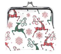 cartera personalizado de renos de Navidad blanco como la nieve para mujer, portafolios de piel con cierre de beso, Reno de Navidad Blancanieves, UNITALLA, Reno de Navidad Blancanieves, UNITALLA